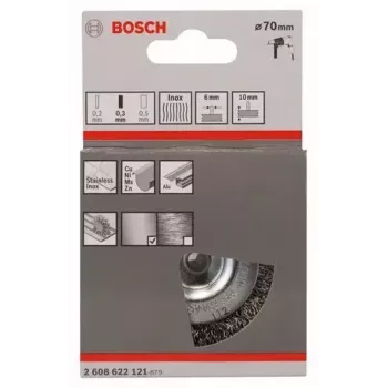 Wire wheel Bosch 2 608 622 121 7 cm diameter 6 mm shank