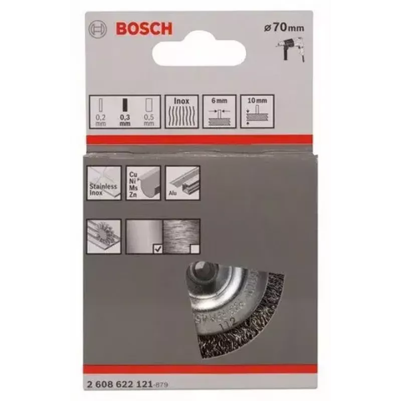 Wire wheel Bosch 2 608 622 121 7 cm diameter 6 mm shank