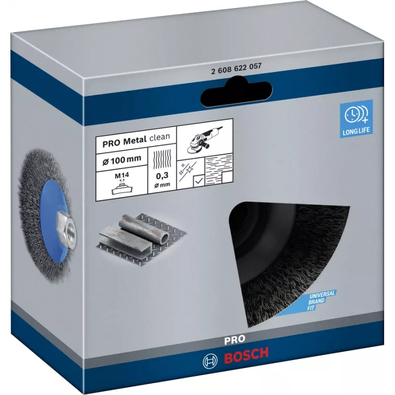 Pre-polishing brush Bosch Clean for Metal Tapered Brushes Crimped Wire