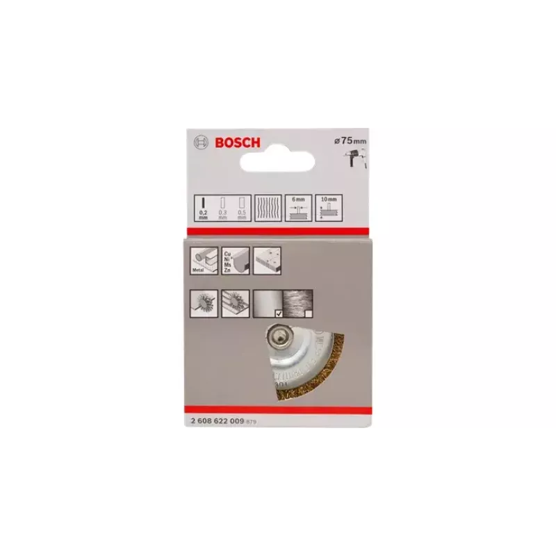 Wire Wheels Bosch 2608622009 Crimped Wire Brass-Coated 7.5 cm