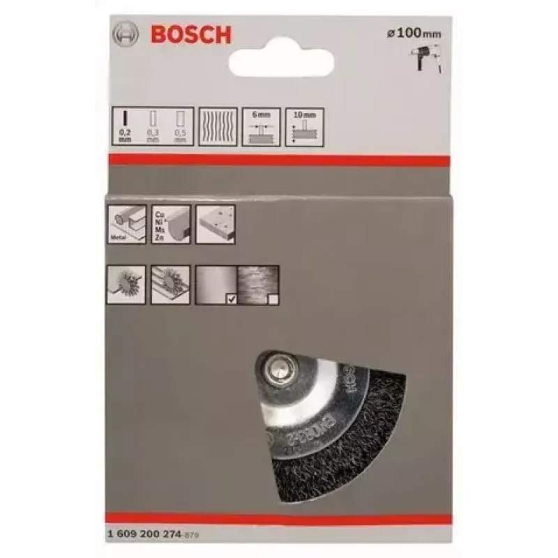 Wire wheel Bosch 1 609 200 274 10 cm Shank diameter 6 mm