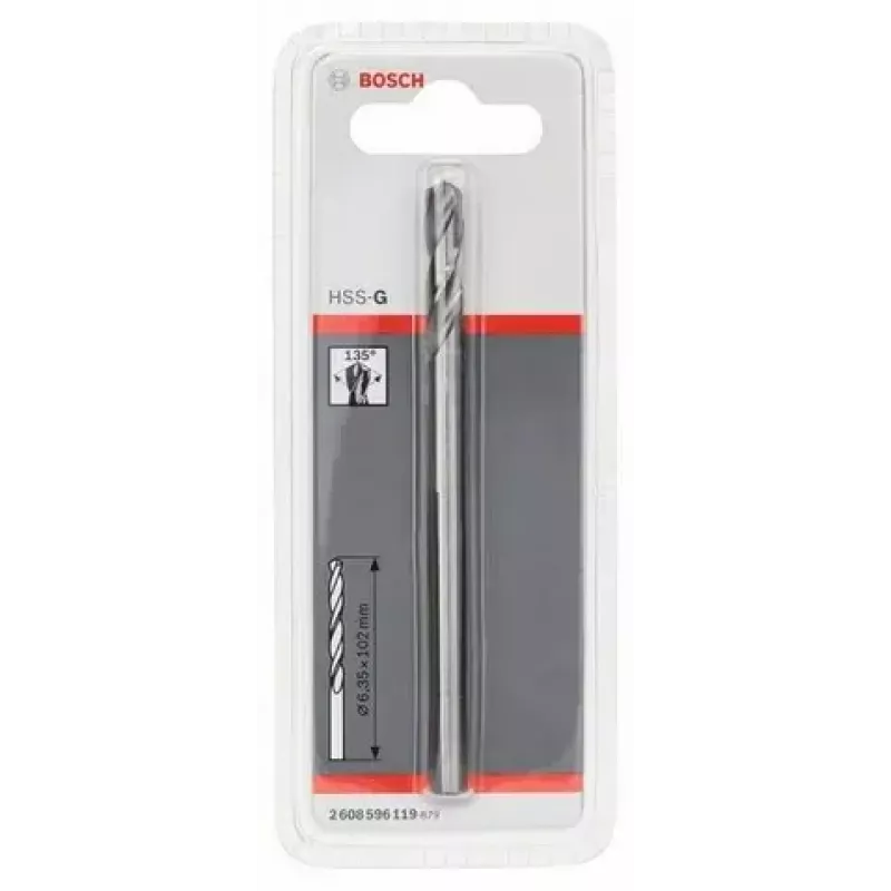 Bosch HSS-G pilot drill bit 6.35 mm diameter 102 mm length
