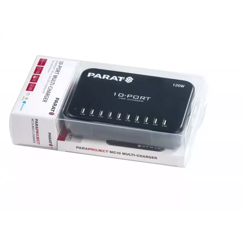Charger Parat Paraproject MC10 Indoor 10 USB Ports Black