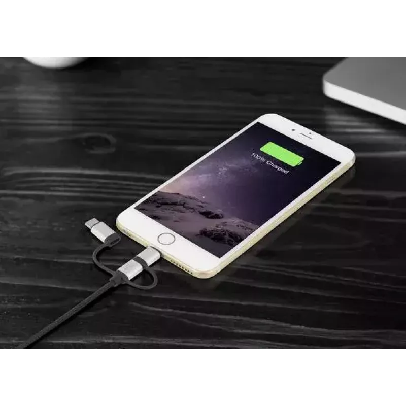 USB cable Renkforce RF-4600467 0.5m USB A USB C/Micro-USB B/Lightning Grey