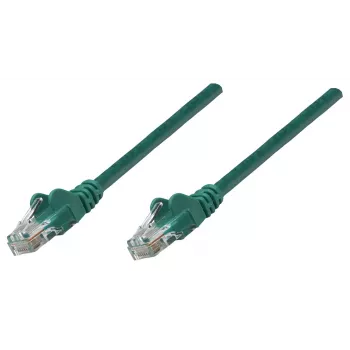 Intellinet Network Patch Cable, Cat6, 0.25m, Green, CCA, U/UTP, PVC, RJ45, Gold Plated Contacts, Snagless, Booted, Lifetime Warranty