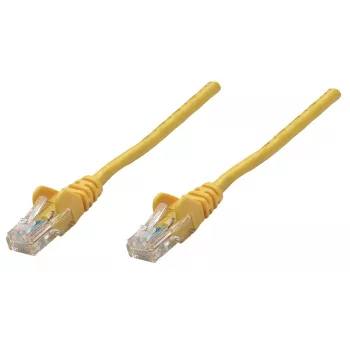 Intellinet Network Patch Cable, Cat6A, 0.25m, Yellow, Copper, S/FTP, LSOH / LSZH, PVC, RJ45, Gold Plated Contacts, Snagless, Booted, Lifetime Warranty