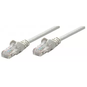 Intellinet Network Patch Cable, Cat5e, 0.25m, Grey, CCA, U/UTP, PVC, RJ45, Gold Plated Contacts, Snagless, Booted, Lifetime Warranty