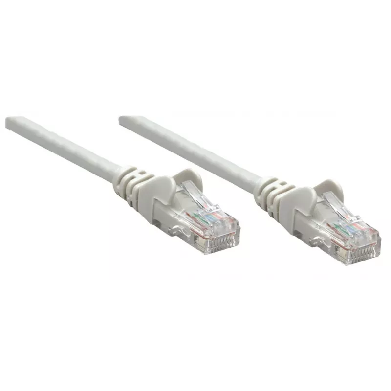 Intellinet Network Patch Cable, Cat6, 0.25m, Grey, Copper, U/UTP, PVC, RJ45, Gold Plated Contacts, Snagless, Booted, Lifetime Warranty
