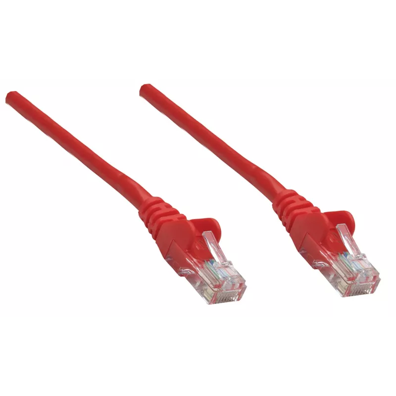 Intellinet Network Patch Cable, Cat6, 10m, Red, Copper, U/UTP, PVC, RJ45, Gold Plated Contacts, Snagless, Booted, Lifetime Warranty