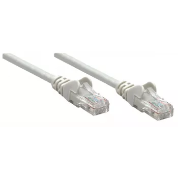 Intellinet Network Patch Cable, Cat6, 0.25m, Grey, CCA, U/UTP, PVC, RJ45, Gold Plated Contacts, Snagless, Booted, Lifetime Warranty