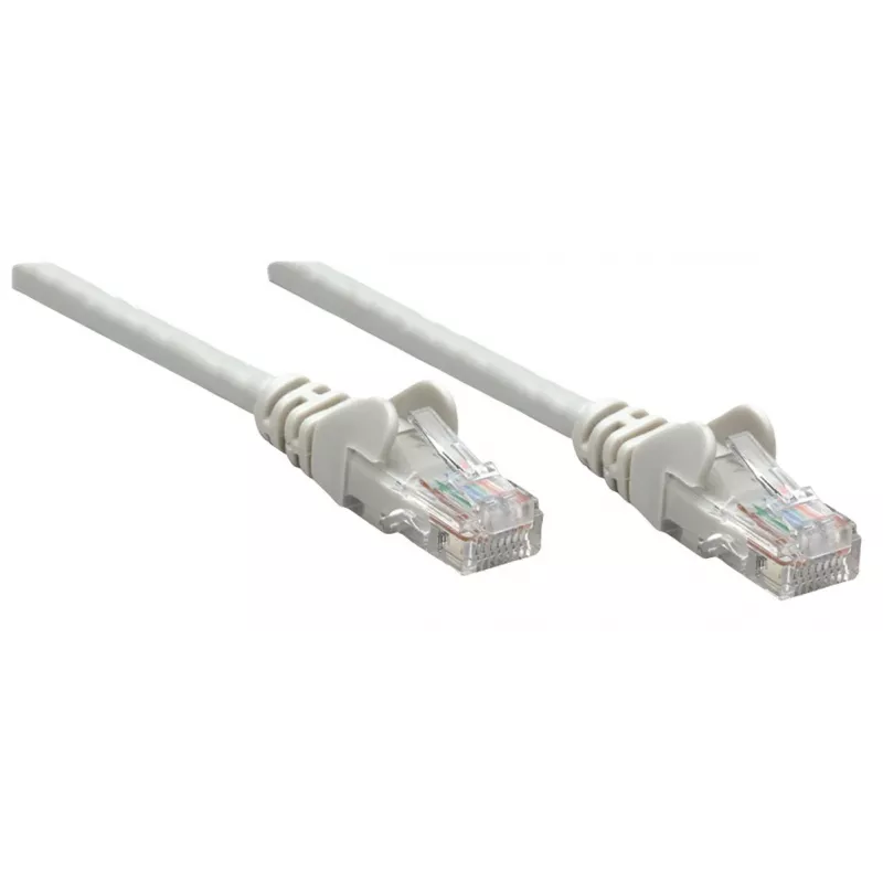 Intellinet Network Patch Cable, Cat6, 0.25m, Grey, CCA, U/UTP, PVC, RJ45, Gold Plated Contacts, Snagless, Booted, Lifetime Warranty