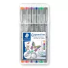 Fineliner Staedtler Pigment Liner 30803-SSB6 Blue Brown Green Orange Red Violet