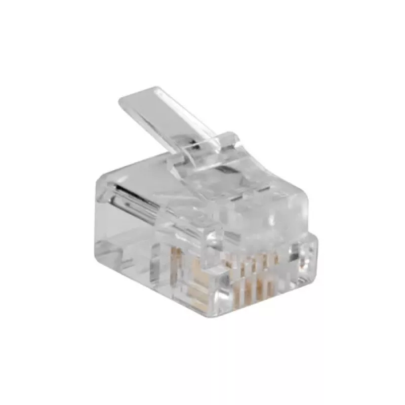 ACT RJ11 (6P/4C) modulaire connector for round cable with stranded conductors