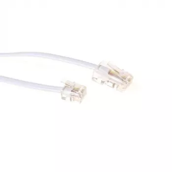 ACT White 5 meter flat telephone cable with RJ11 and RJ45 connectors