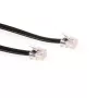 ACT Black 5 meter flat telephone cable with RJ12 connectors, 5 m, RJ-12, RJ-12, Male, Male, Black