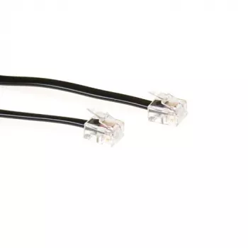 ACT Black 5 meter flat telephone cable with RJ11 connectors