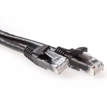 ACT Black 5 meter U/UTP CAT6A patch cable snagless with RJ45 connectors