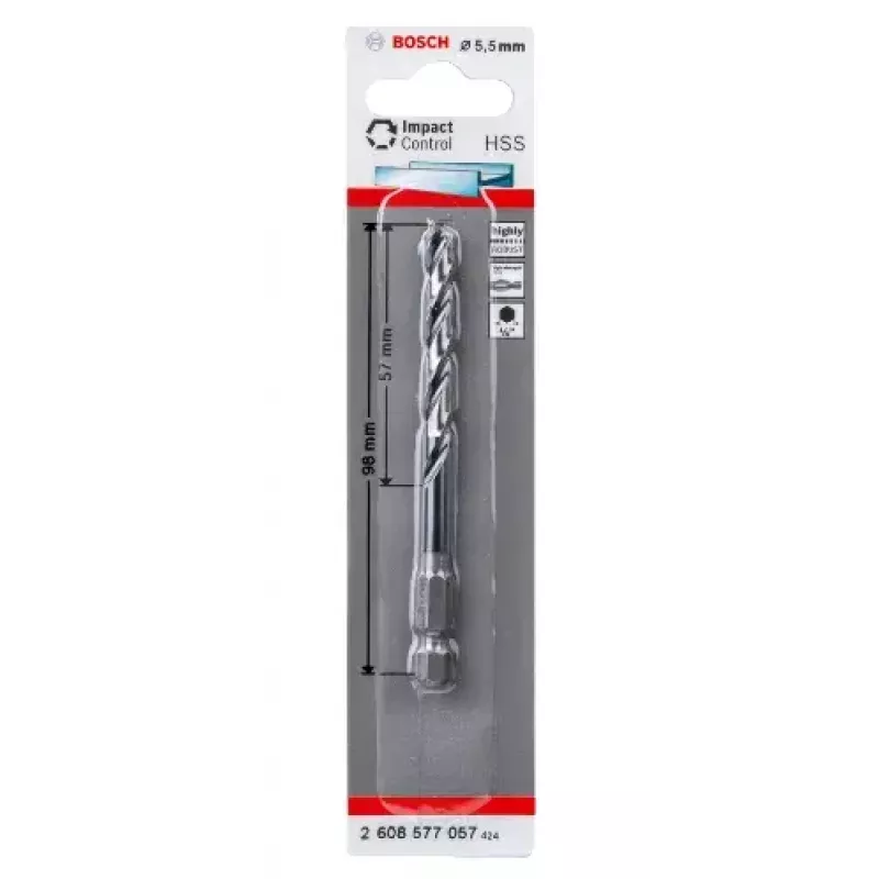 Twist drill bit Bosch HSS hex-shank 5.5 mm