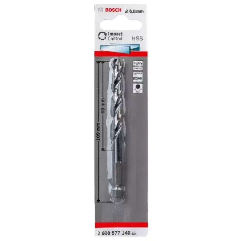 Twist drill bit Bosch HSS hex-shank 6.8 mm