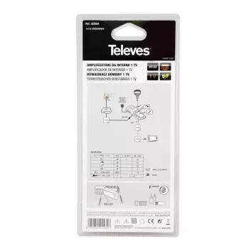 TV signal amplifier Televes 553504 88 - 1006 MHz F connector AC 220 - 230 V