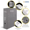 Ring Binder HERMA 7016 A4 Black Grey D-ring Storage