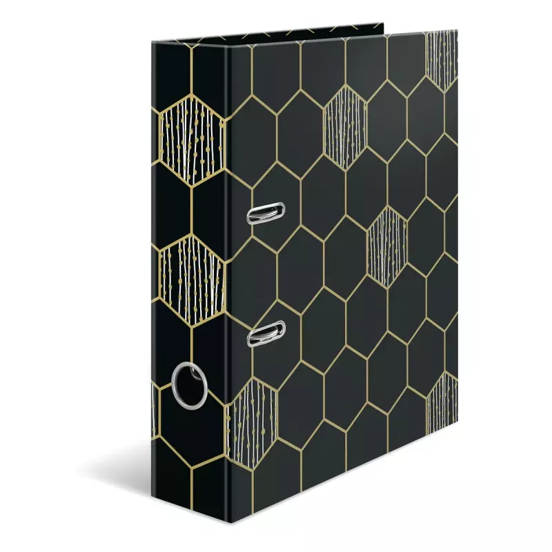 Ring Binder HERMA 7016 A4 Black Grey D-ring Storage