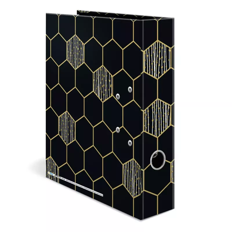Ring Binder HERMA 7016 A4 Black Grey D-ring Storage