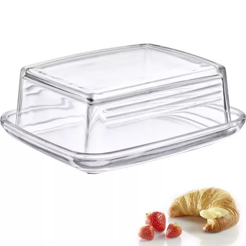 Butter dish Westmark 20852260, rectangular glass, 143×118×55 mm, transparent