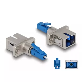 DeLOCK Optical Fiber Hybrid Coupler LC Simplex male to SC Simplex female blue