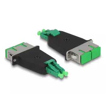 DeLOCK Optical Fiber Hybrid Coupler LC Duplex male to SC Duplex female green