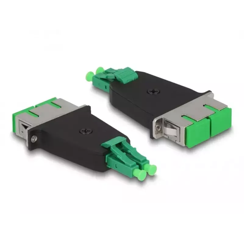 DeLOCK Optical Fiber Hybrid Coupler LC Duplex male to SC Duplex female green