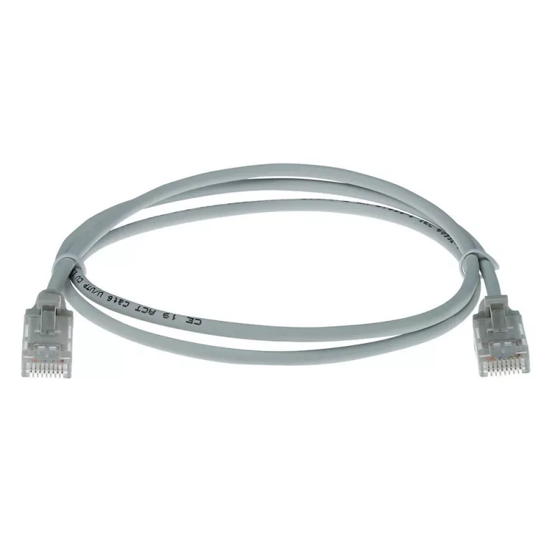 ACT Grey 10 meter LSZH U/UTP CAT6 datacenter slimline patch cable snagless with RJ45 connectors