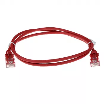 ACT Red 7 meter LSZH U/UTP CAT6 datacenter slimline patch cable snagless with RJ45 connectors