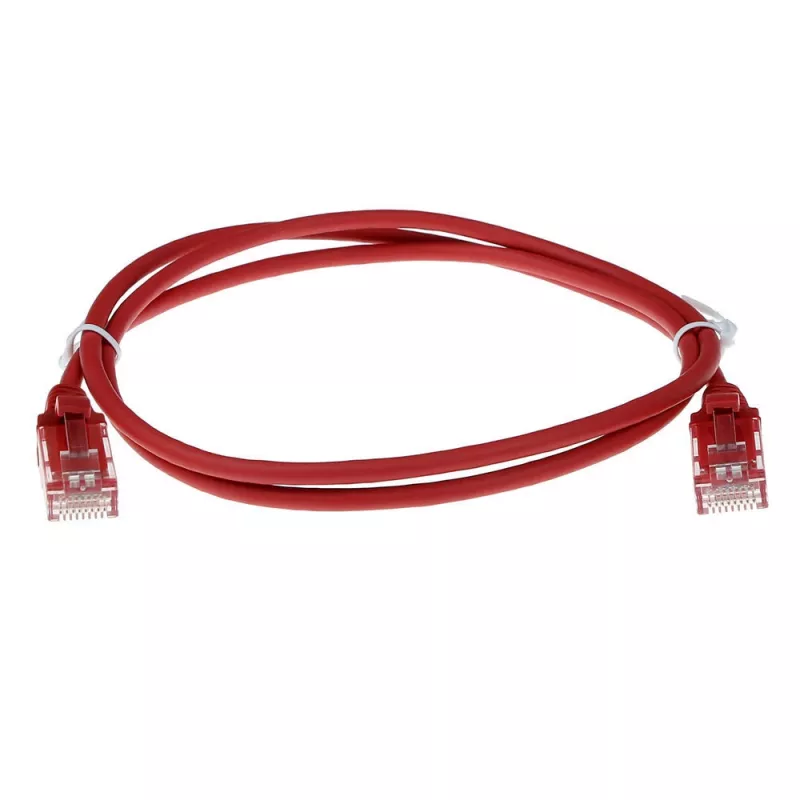 ACT Red 7 meter LSZH U/UTP CAT6 datacenter slimline patch cable snagless with RJ45 connectors