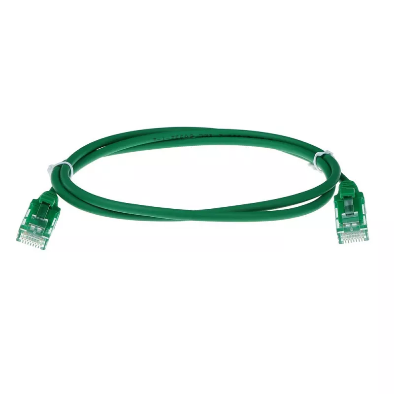 ACT Green 7 meter LSZH U/UTP CAT6 datacenter slimline patch cable snagless with RJ45 connectors
