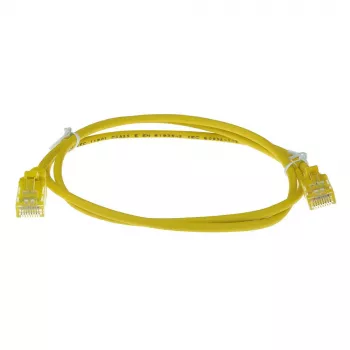 ACT Yellow 10 meter LSZH U/UTP CAT6 datacenter slimline patch cable snagless with RJ45 connectors