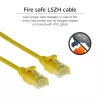 ACT Yellow 10 meter LSZH U/UTP CAT6 datacenter slimline patch cable snagless with RJ45 connectors