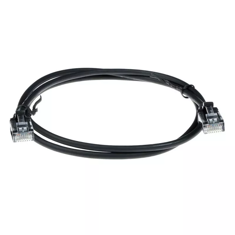 ACT Black 7 meter LSZH U/UTP CAT6 datacenter slimline patch cable snagless with RJ45 connectors