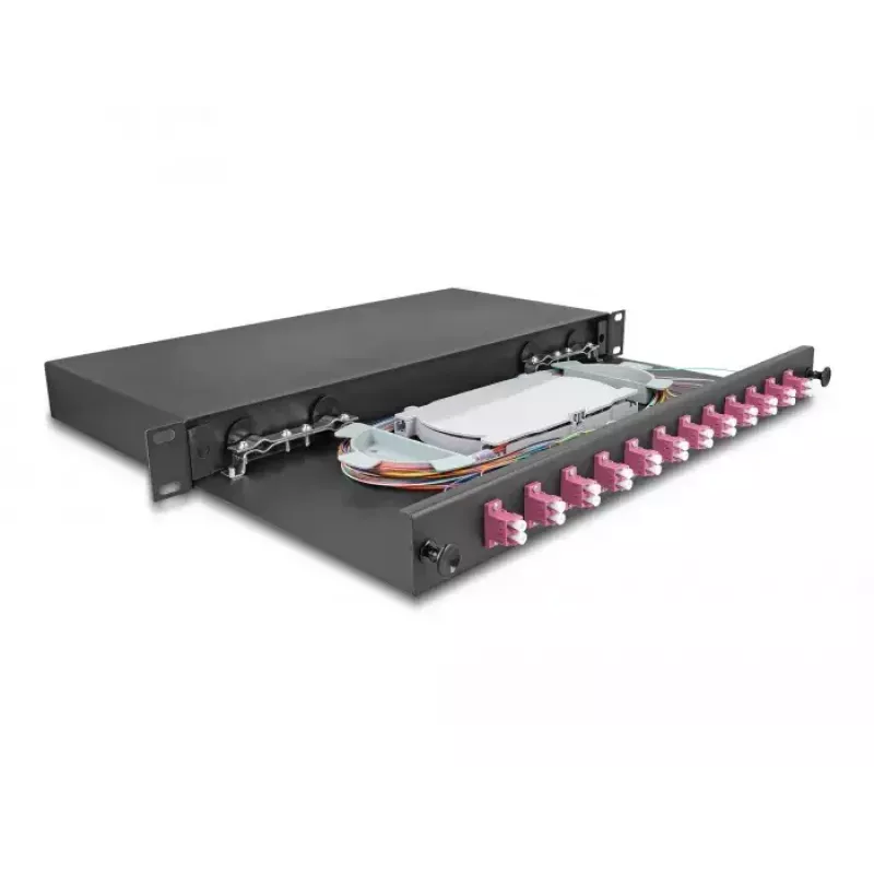DeLOCK fibre optic splice enclosure 67005 Black Metal 482x220x44mm