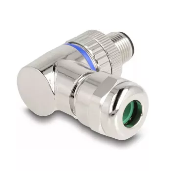 DeLOCK M12 Connector A-coded 3 pin male 90° angled metal