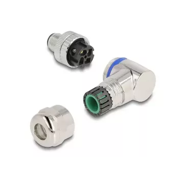 DeLOCK M12 Connector A-coded 4 pin male 90° angled metal