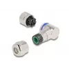 DeLOCK M12 Connector A-coded 3 pin female 90° angled metal