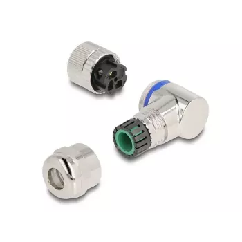 DeLOCK M12 Connector A-coded 3 pin female 90° angled metal