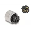 DeLOCK M12 Connector A-coded 3 pin female 90° angled metal