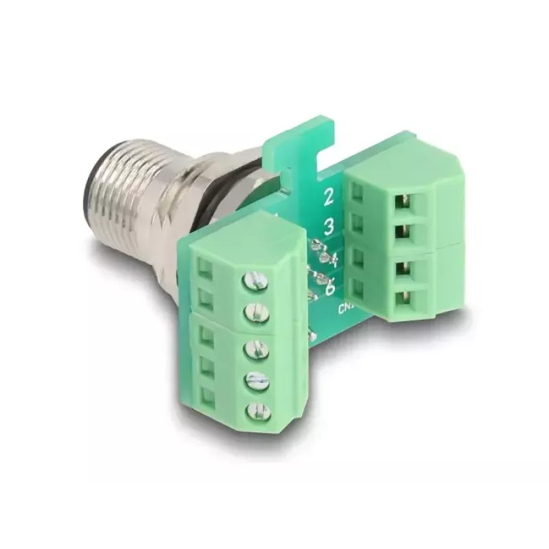 DeLOCK M12 Transfer Module Adapter 8 pin A-coded male to 9 pin terminal block