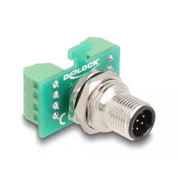 DeLOCK M12 Transfer Module Adapter 8 pin A-coded male to 9 pin terminal block