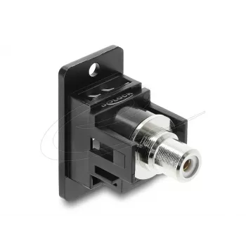 Keystone module DELOCK 91112 — flat RCA to RCA, black/white