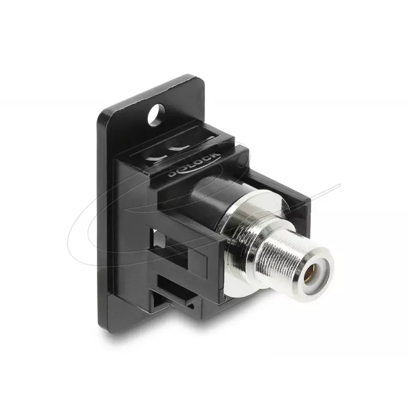 Keystone module DELOCK 91112 — flat RCA to RCA, black/white