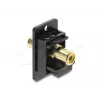Keystone module DELOCK 91113 with RCA to RCA connectors, flat construction, black/yellow
