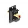 Keystone module DELOCK 91114 — RCA to RCA, flat construction, black/red